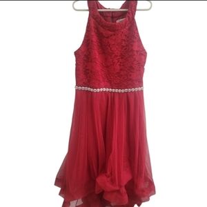 "Speechless" Princess Sleeveless Lace Bodice Sparkly Embellish Waist SZ 12